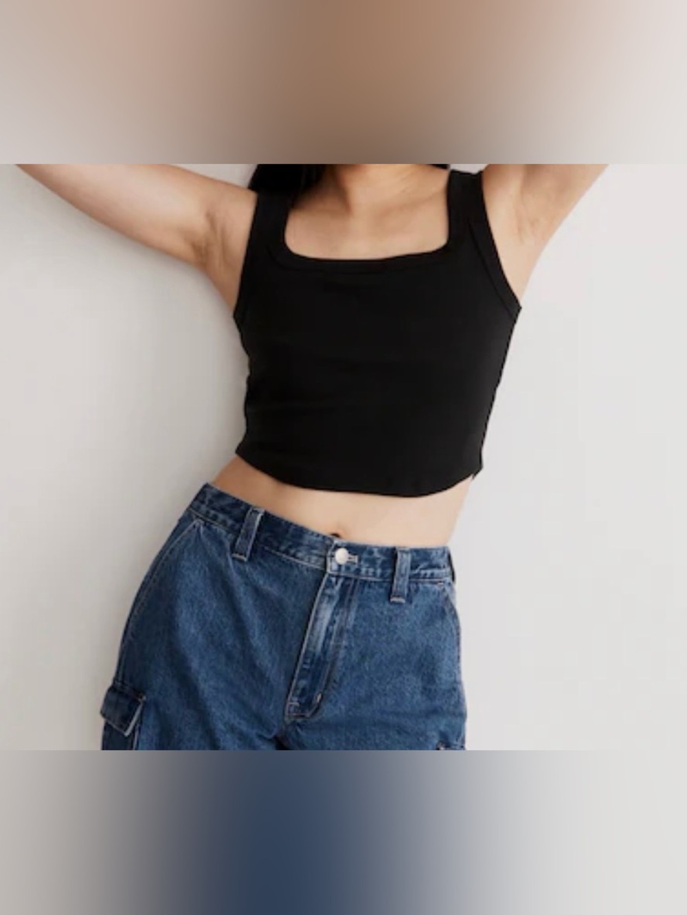 Madewell The Tailored Crop Tank in Sleekhold NWT Size S